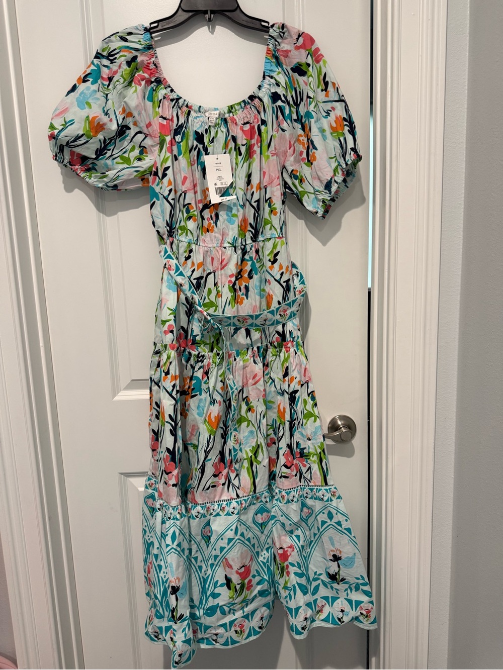 crown & ivy Floral Maxi Dress in Light Blue, Pink, Green